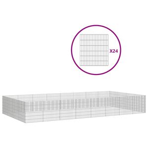 vidaXL Ohr&aacute;dka pro zv&iacute;řata 24 panelů 54 x 60 cm pozinkovan&eacute; železo