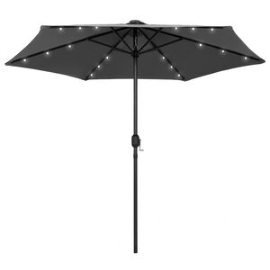 vidaXL Zahradn&iacute; slunečn&iacute;k s LED a hlin&iacute;kovou tyč&iacute; 270 cm antracitov&yacute;