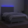 vidaXL Box spring postel s matrac&iacute; a LED světle &scaron;ed&aacute; 140x200 cm textil