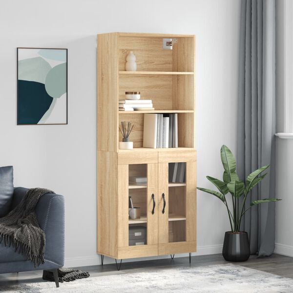 vidaXL Skř&iacute;ň highboard dub sonoma 69,5 x 34 x 180 cm kompozitn&iacute; dřevo