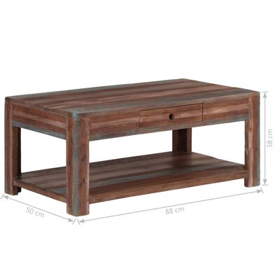 vidaXL Konferenční stolek z masivního dřeva vintage 88 x 50 x 38 cm