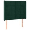 vidaXL Čelo postele typu u&scaron;&aacute;k tmavě zelen&eacute; 83x16x118/128 cm samet