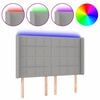 vidaXL Čelo postele s LED světle &scaron;ed&eacute; 147x16x118/128 cm textil