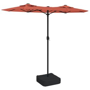 vidaXL Dvojit&yacute; zahradn&iacute; slunečn&iacute;k s LED terakotov&yacute; 316 x 145 cm