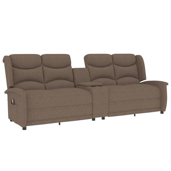 vidaXL 4m&iacute;stn&eacute; mas&aacute;žn&iacute; polohovac&iacute; křeslo s drž&aacute;kem n&aacute;pojů taupe