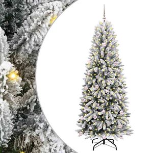vidaXL Uměl&yacute; v&aacute;nočn&iacute; stromeček B&iacute;l&aacute; 240 cm PVC, plast, ocel a PE