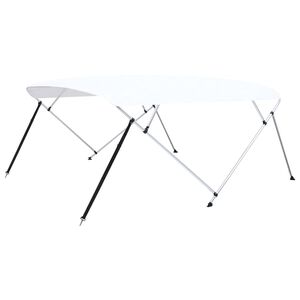 vidaXL Bimini stř&iacute;&scaron;ka se 4 oblouky b&iacute;l&aacute; 243 x (230&ndash;244) x 137 cm
