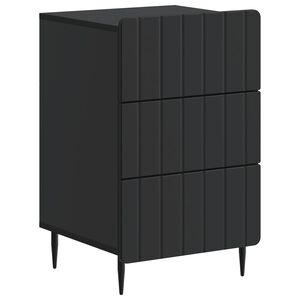 vidaXL Nočn&iacute; skř&iacute;ňka se z&aacute;suvkou Čern&aacute; 43x 41 x 68 cm Kompozitn&iacute; dřevo