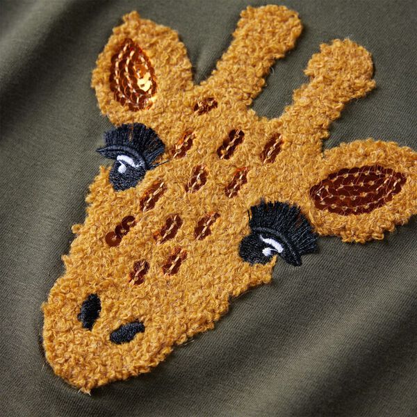 Dětsk&eacute; tričko s dlouh&yacute;m ruk&aacute;vem khaki 116