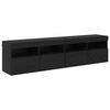 vidaXL Skř&iacute;ňky na TV zeď s LED 2 pcs Čern&yacute; dub 80 x 30 x 40 cm