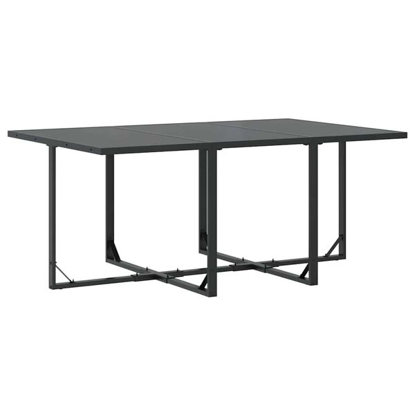 vidaXL Zahradn&iacute; j&iacute;deln&iacute; souprava 7 pcs Čern&aacute; Ocel