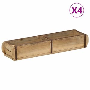 vidaXL Podnos 4 pcs Hněd&aacute; 57 x 15 x 9 cm Masivn&iacute; obnovovan&eacute; dřevo