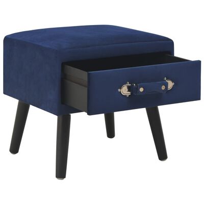 vidaXL Noční stolek modrý 40 x 35 x 40 cm samet