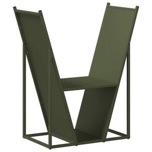 vidaXL Stojan na palivov&eacute; dřevo olivově zelen&yacute; 69,5x35x81 cm