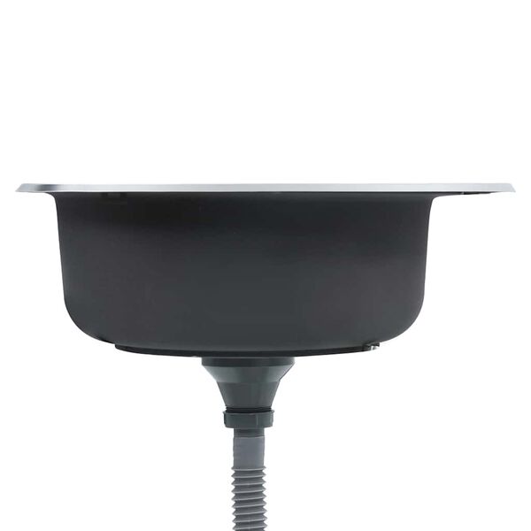 vidaXL Kuchyňsk&yacute; dřez se s&iacute;tkem a sifonem nerezov&aacute; ocel