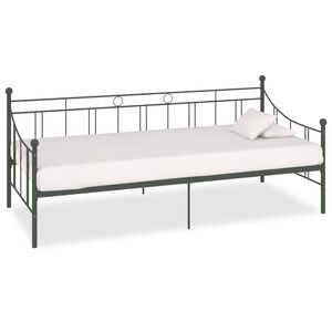 vidaXL R&aacute;m denn&iacute; postele &scaron;ed&yacute; kov 90 x 200 cm