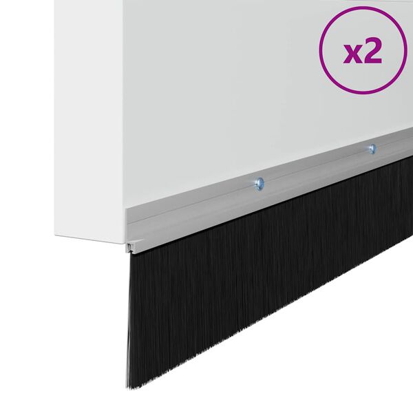 vidaXL Šroubovací těsnění dveřního kartáče 2 pcs Stříbrná 100 cm