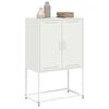 vidaXL Skř&iacute;ň highboard b&iacute;l&aacute; 68,5 x 38,5 x 107 cm ocel