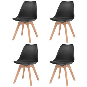 vidaXL J&iacute;deln&iacute; židle 4 ks čern&eacute; plast