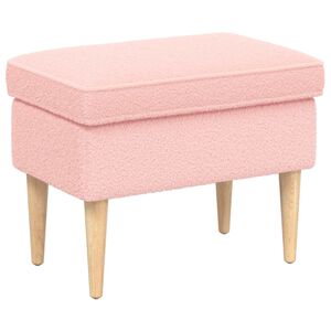 vidaXL Stolička na Nohy Růžov&aacute; 55 x 35 x 41 cm Boucl&eacute;