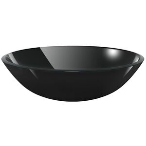 vidaXL Umyvadlo z tvrzen&eacute;ho skla 42 cm čern&eacute;