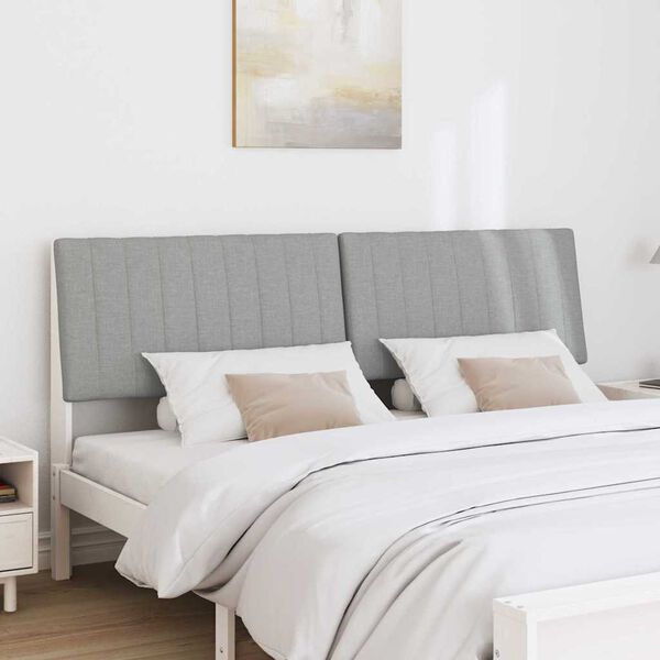 vidaXL Čalouněn&eacute; čelo postele Světle &scaron;ed&aacute; 180 cm Masivn&iacute; borov&eacute; dřevo