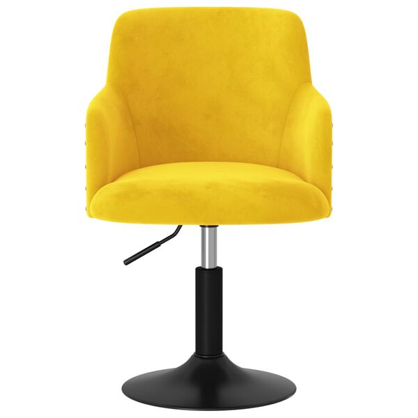 vidaXL Otočn&eacute; j&iacute;deln&iacute; židle 2 ks hořčicově žlut&eacute; samet