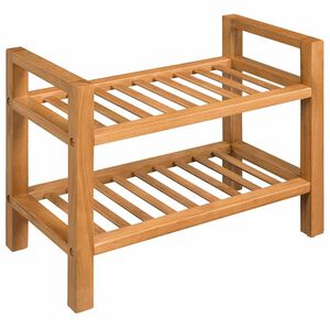 vidaXL Botn&iacute;k s 2 policemi 50 x 27 x 40 cm masivn&iacute; dubov&eacute; dřevo