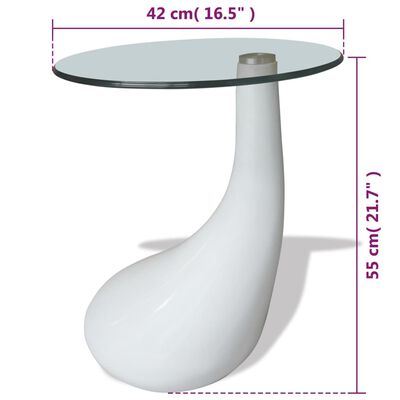 Bílý konferenční stolek ve tvaru kapky