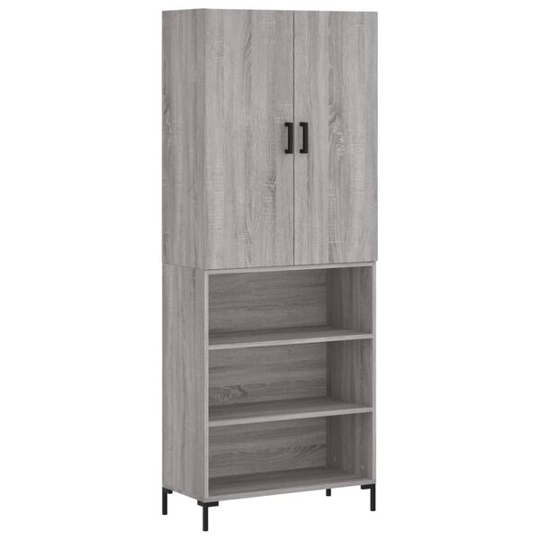 vidaXL Skř&iacute;ň highboard &scaron;ed&aacute; sonoma 69,5 x 34 x 180 cm kompozitn&iacute; dřevo