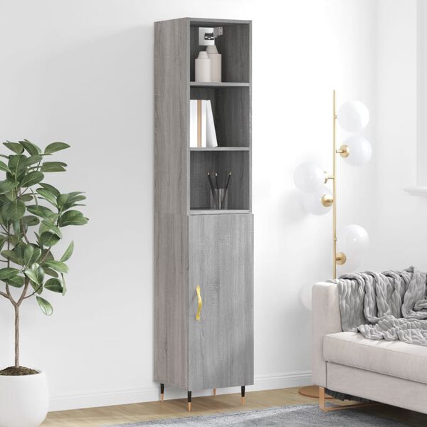 vidaXL Skř&iacute;ň highboard &scaron;ed&aacute; sonoma 34,5 x 34 x 180 cm kompozitn&iacute; dřevo