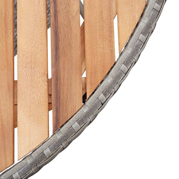 vidaXL Zahradní stůl šedý 115 x 74 cm polyratan a akáciové dřevo