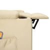 vidaXL Elektrické masážní křeslo krémové textil