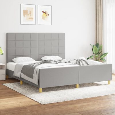 vidaXL Rám postele s čelem světle šedý 180x200 cm textil