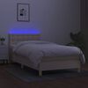 vidaXL Box spring postel s matrac&iacute; a LED kr&eacute;mov&aacute; 90x190 cm textil