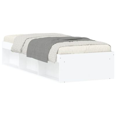 vidaXL Rám postele bílý 75 x 190 cm Small Single