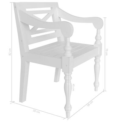 vidaXL Židle Batavia 2 ks bílé masivní mahagonové dřevo