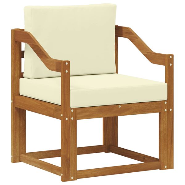 vidaXL Venkovn&iacute; pohovka Masivn&iacute; ak&aacute;ciov&eacute; dřevo a polyester Př&iacute;rodn&iacute;