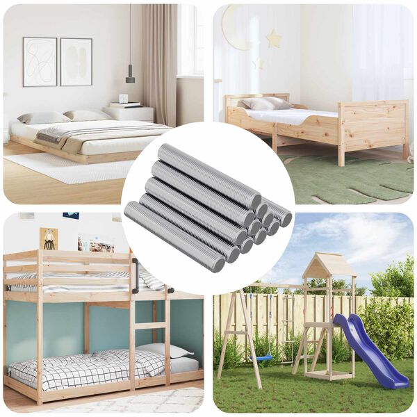 vidaXL Z&aacute;vitov&aacute; tyč 12 pcs Stř&iacute;brn&aacute; 8 x 55 mm Ocel