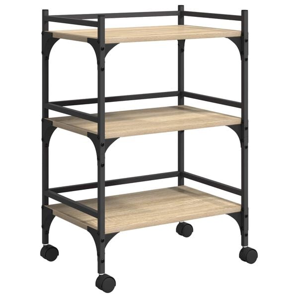 vidaXL Kuchyňsk&yacute; voz&iacute;k Sonoma dub 50 x 35 x 75,5 cm kompozitn&iacute; dřevo