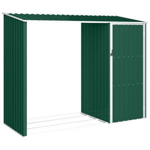 vidaXL Zahradn&iacute; kůlna na dř&iacute;v&iacute; zelen&aacute; 245x98x159 cm pozinkovan&aacute; ocel
