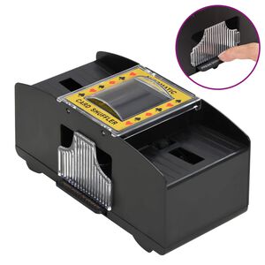 vidaXL Automatick&aacute; m&iacute;chačka karet čern&aacute; 2 bal&iacute;čky