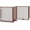 vidaXL Ps&iacute; branka s dv&iacute;řky, skl&aacute;dac&iacute;, 4 panely, hněd&aacute;, 320 cm, topolov&eacute; dřevo