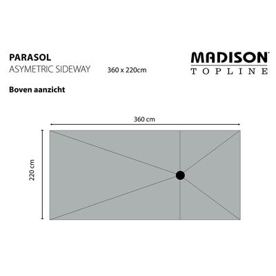 Madison Slunečník Asymmetric Sideway 360x220 cm, šedohnědý PC15P015
