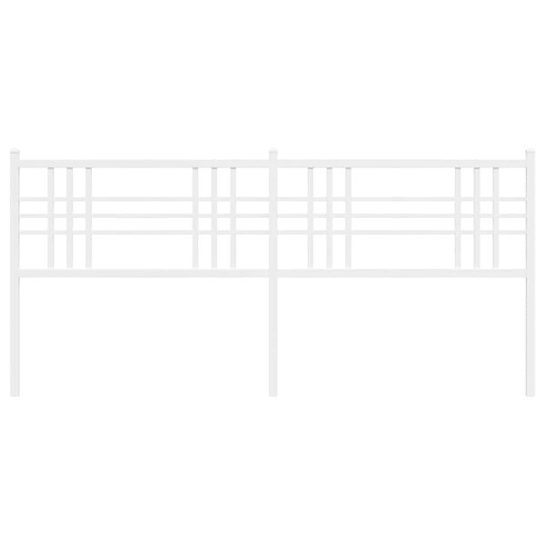 vidaXL Kovov&eacute; n&aacute;hradn&iacute; čelo postele b&iacute;l&eacute; 200 cm