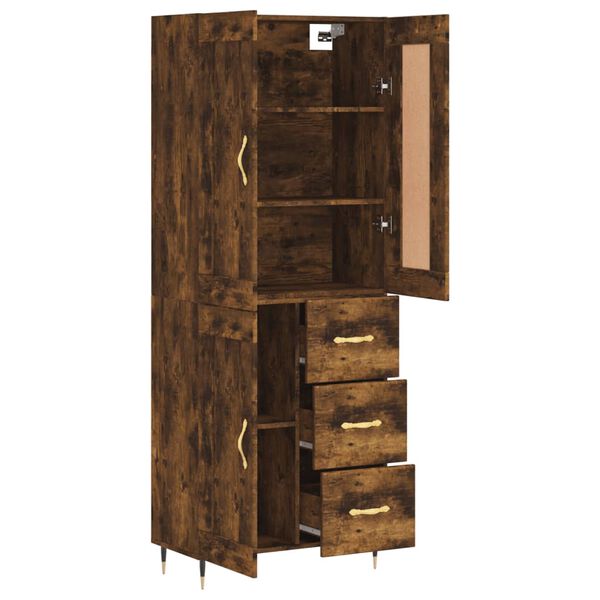 vidaXL Skř&iacute;ň highboard kouřov&yacute; dub 69,5 x 34 x 180 cm kompozitn&iacute; dřevo