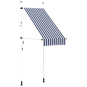 vidaXL Ručně zatahovac&iacute; mark&yacute;za 100 cm modro-b&iacute;l&eacute; pruhy