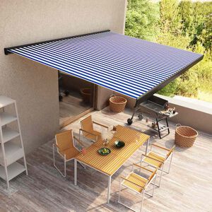 vidaXL Kazetov&aacute; mark&yacute;za s motorem 400x300 cm modr&aacute; a b&iacute;l&aacute;