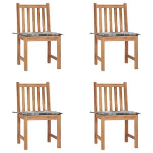 vidaXL Zahradn&iacute; židle 4 ks s podu&scaron;kami masivn&iacute; teak