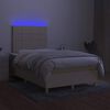 vidaXL Box spring postel s matrac&iacute; a LED kr&eacute;mov&aacute; 120x190 cm textil